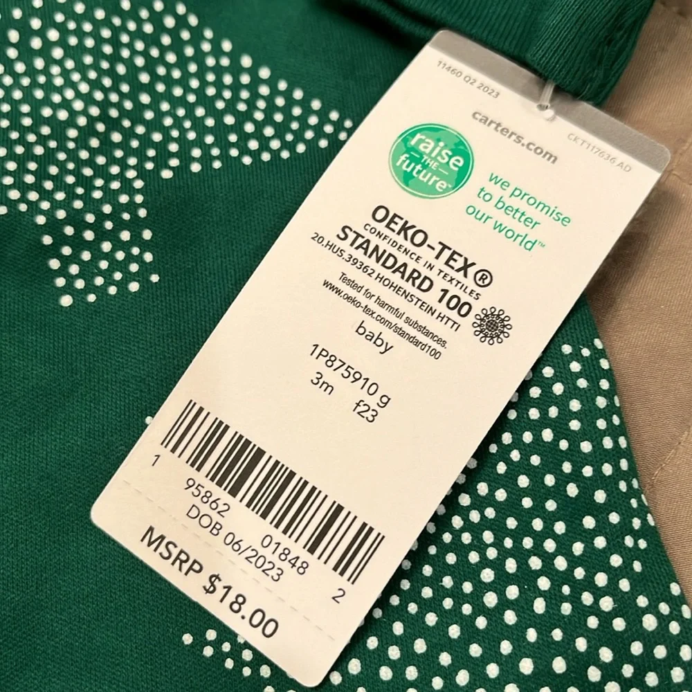 Baby Carter's Christmas Tree Snap-Up Cotton Sleep & Play/NWT/3M